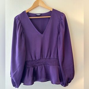 Chic Purple V-Neck Blouse